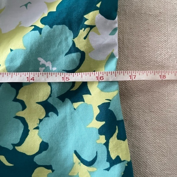 Pendleton Petite Turquoise Yellow White Floral Sleeveless A Line Dress Size 10 - Picture 9 of 12